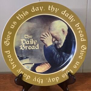 Vintage 9 inch Maud Borup Collectible Plate 'Give Us This Day Thy Daily Bread'